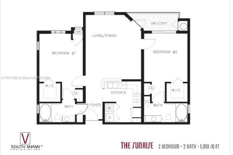 Купить кондоминиум в Саут-Майами, Флорида 2 спальни, 93.83м2, № 1292509 - фото 12