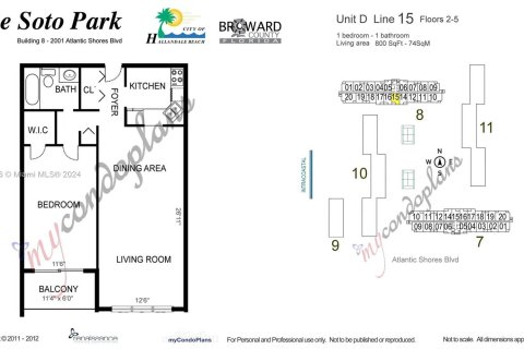 Condominio en venta en Hallandale Beach, Florida, 1 dormitorio, 74.32 m2 № 1160172 - foto 19