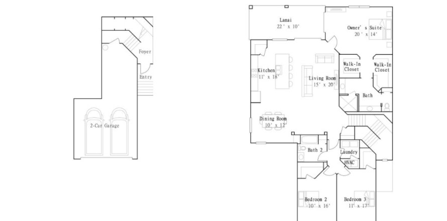 Townhouse floor plan «Townhouse», 3 bedrooms in Montserrat at University Town Center