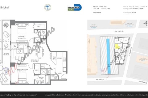 Condominio en alquiler en Miami, Florida, 2 dormitorios, 89.28 m2 № 1358481 - foto 15