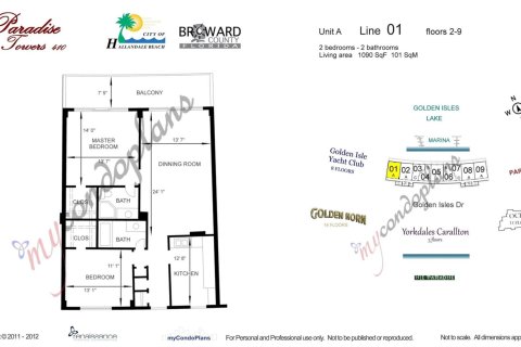 Condominio en venta en Hallandale Beach, Florida, 2 dormitorios, 101.26 m2 № 832909 - foto 23