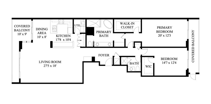 Condo à West Palm Beach, Floride, 2 chambres  № 747994