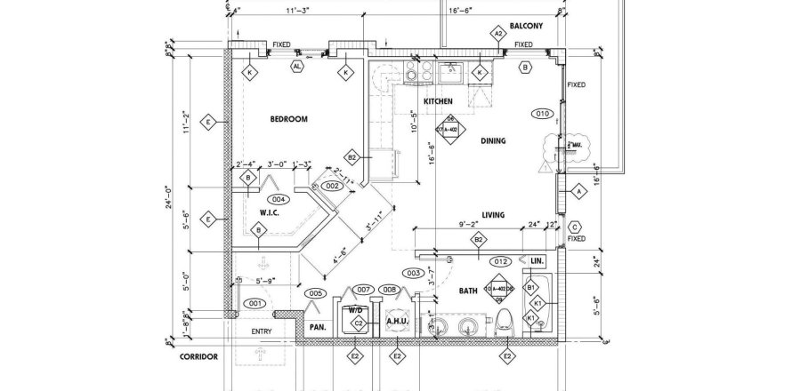 Планировка Кондоминиума «1BR-1» 1 спальня в ЖК Aventura Quattro