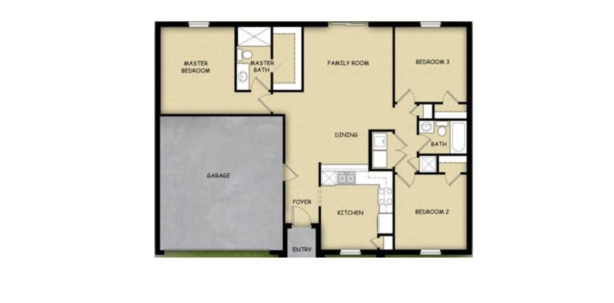 House floor plan «House», 3 bedrooms in Deltona DeLand