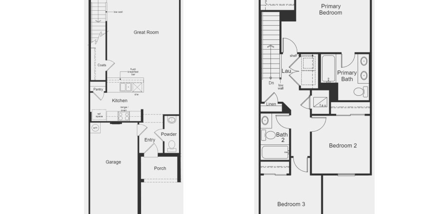 Townhouse floor plan «Plan 1463», 3 rooms in Bellaviva Townhomes at Westside