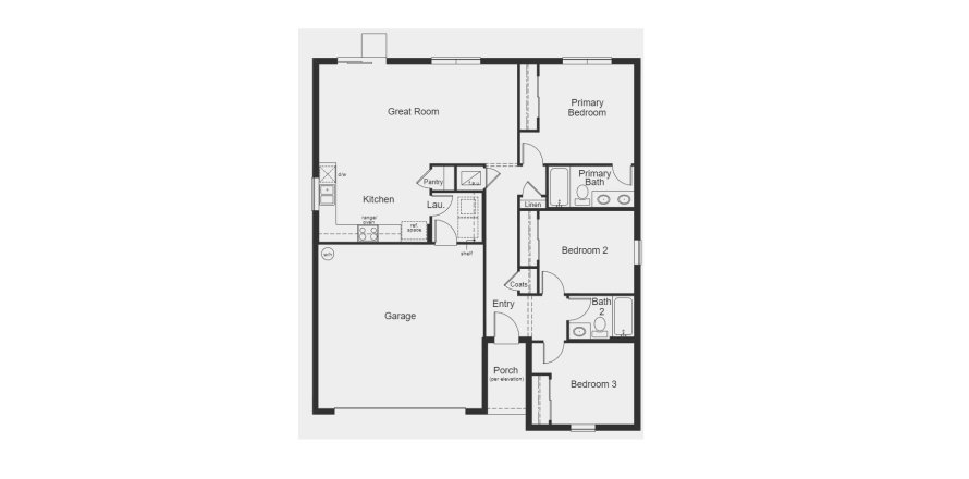 Townhouse floor plan «1286 Plan», 3 rooms in Spirit Landings