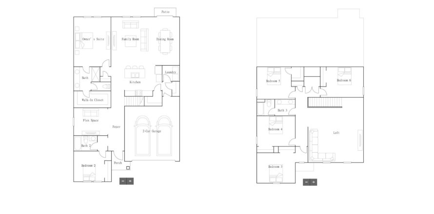 Townhouse floor plan «Trenton Plan», 6 rooms in Saddle Creek Preserve - The Estates I