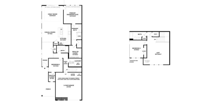 Townhouse floor plan «Townhouse», 3 bedrooms in Edison East - Villa Collection