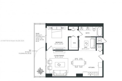 Condominio en alquiler en Miami, Florida, 1 dormitorio, 68.47 m2 № 1348802 - foto 2