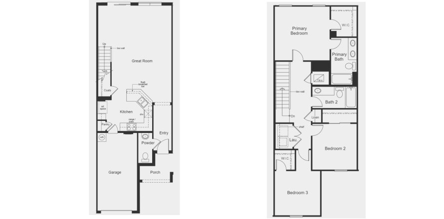 Townhouse floor plan «Plan 1557», 3 rooms in Bellaviva Townhomes at Westside