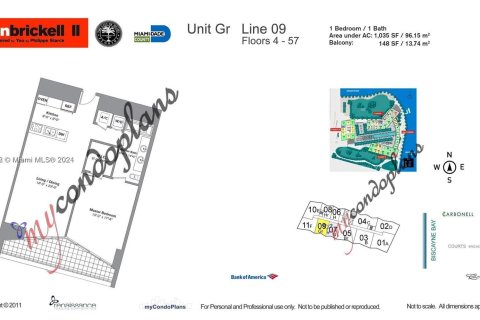 Купить кондоминиум в Майами, Флорида 1 спальня, 96.15м2, № 1078931 - фото 17