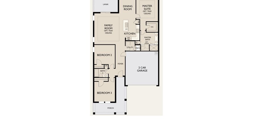 Townhouse floor plan «Brickell Plan», 3 rooms in Glen at West Haven