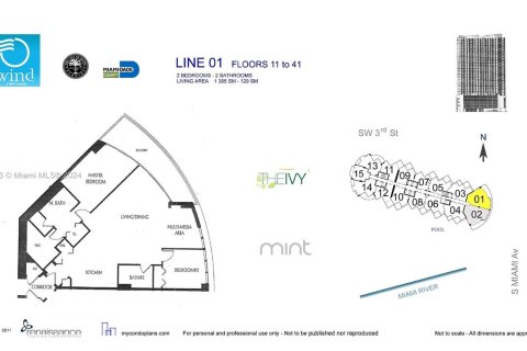 Купить кондоминиум в Майами, Флорида 3 спальни, 128.67м2, № 1404107 - фото 28