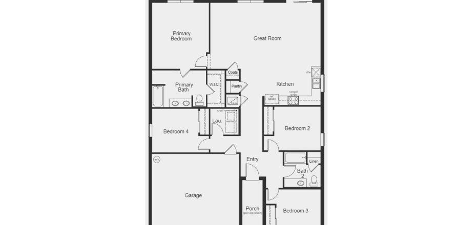 Townhouse floor plan «1707 Plan», 3 rooms in Spirit Landings