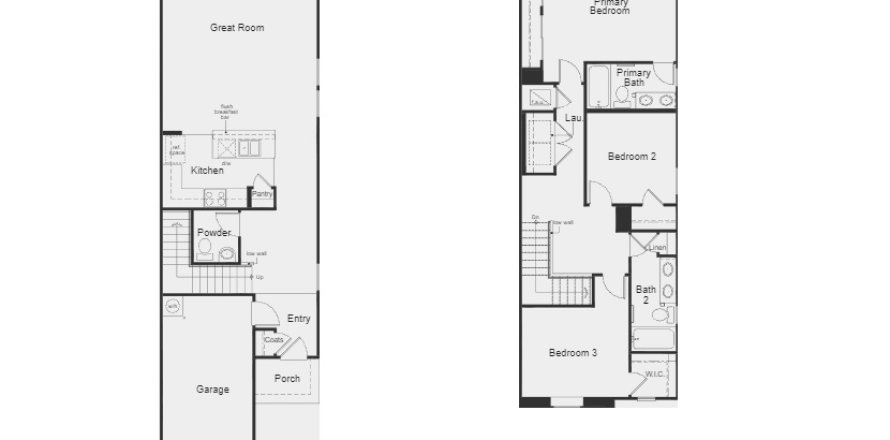 Property floor plan «Townhouse», 3 bedrooms in Meadows at Oakleaf Townhomes