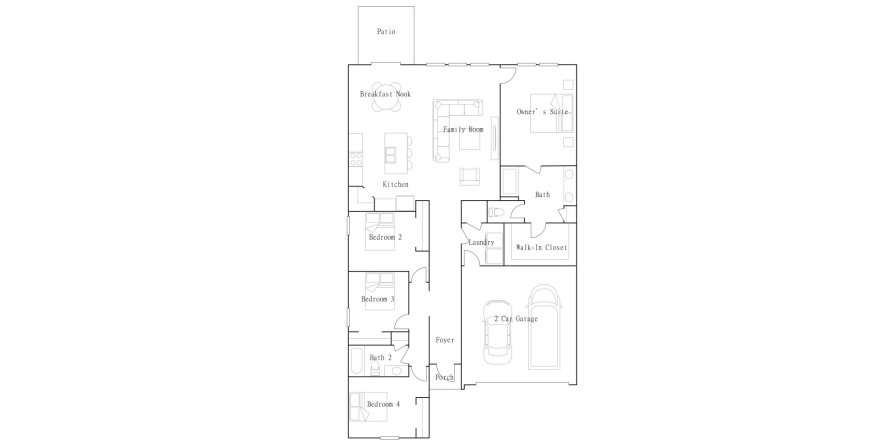 Планировка таунхауса «4BR-2» 4 спальни в ЖК Cascades - Grand Collection