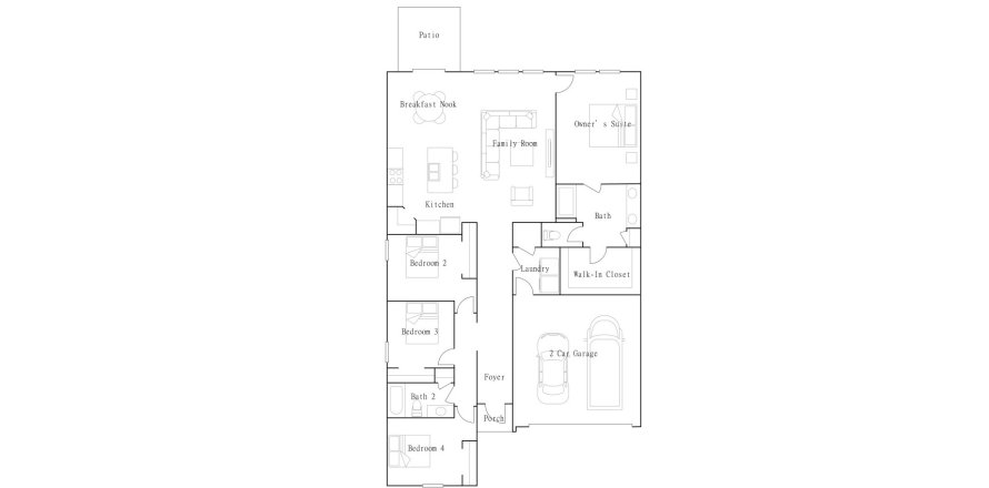 Townhouse floor plan «4BR-2», 4 bedrooms in Cascades - Grand Collection