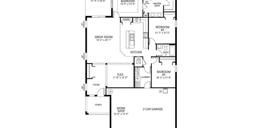 Планировка Виллы или дома «589 Pawnee Ct» 3 комнаты в ЖК Calabay Crossing