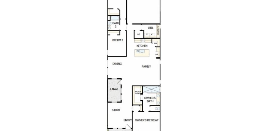 Планировка виллы или дома «House» 3 спальни в ЖК Seabrook Village 40’ Rear Entry