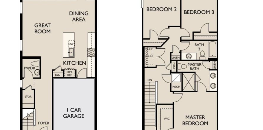 Townhouse floor plan «939 Conch Road», 3 rooms in The Enclaves at Festiva