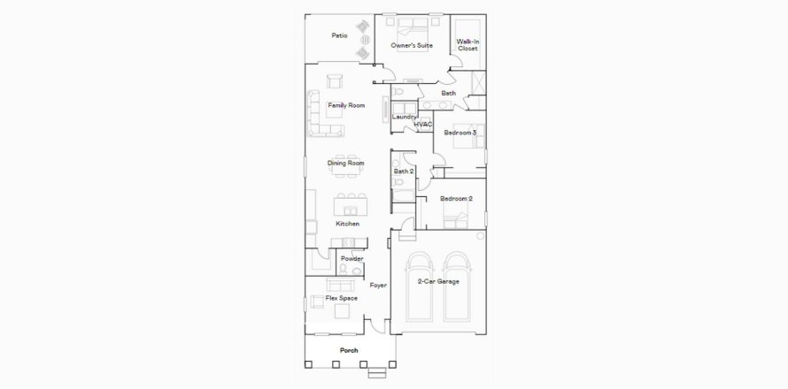 Планировка виллы или дома «199SQM DAWNING» 3 спальни в ЖК SOUTHERN HILLS