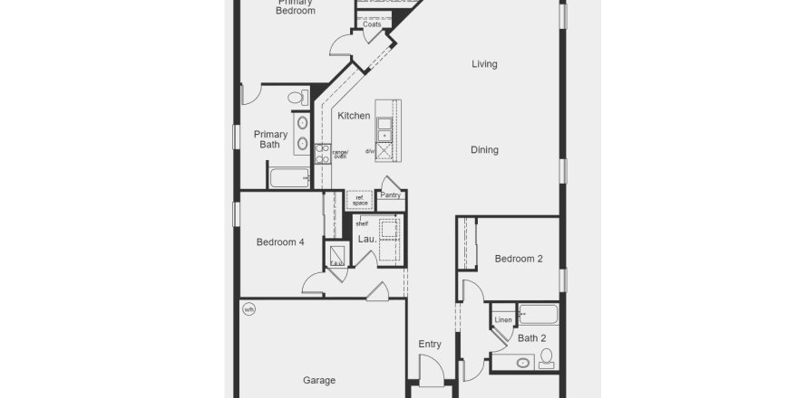 Townhouse floor plan «1989 Plan», 4 rooms in Spirit Landings