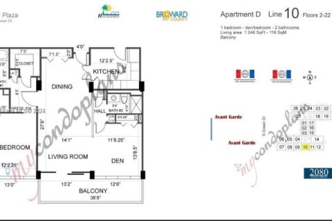 Condominio en venta en Hallandale Beach, Florida, 2 dormitorios, 115.94 m2 № 1228889 - foto 22