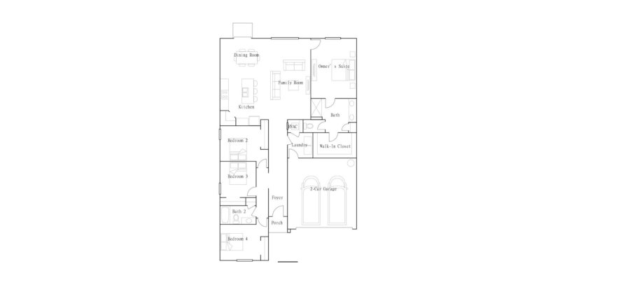 Планировка Таунхауса «1705 Red Loop» 4 комнаты в ЖК Saddle Creek Preserve - The Estates I