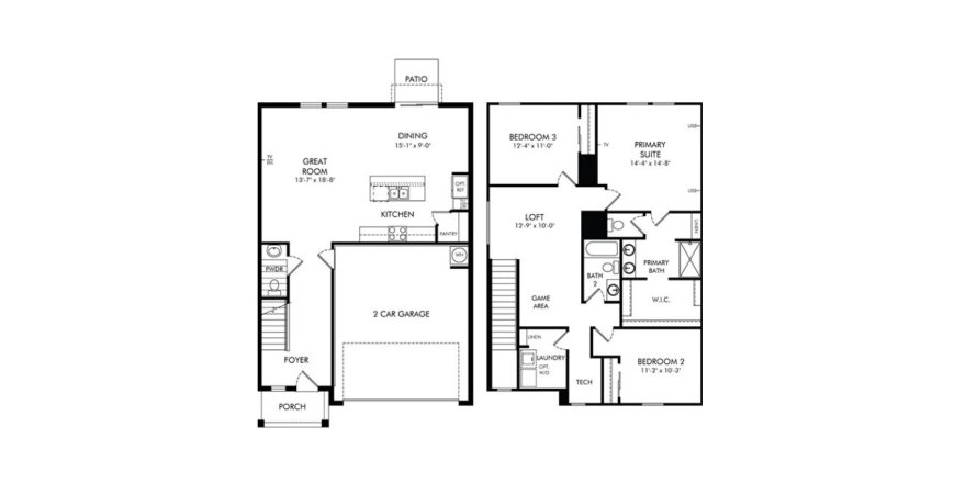 House floor plan «House», 3 bedrooms in Salt Meadows - Premier Series