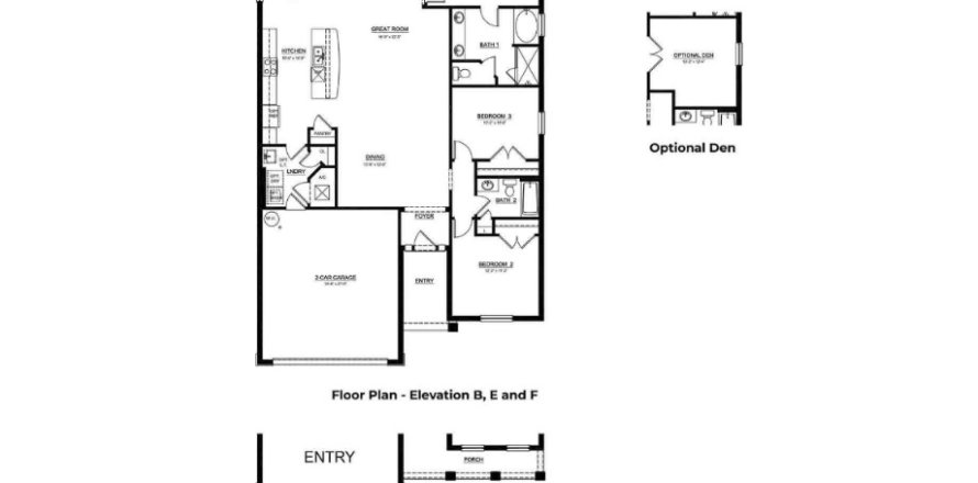 Планировка виллы или дома «House» 3 спальни в ЖК Star Farms at Lakewood Ranch - Freedom