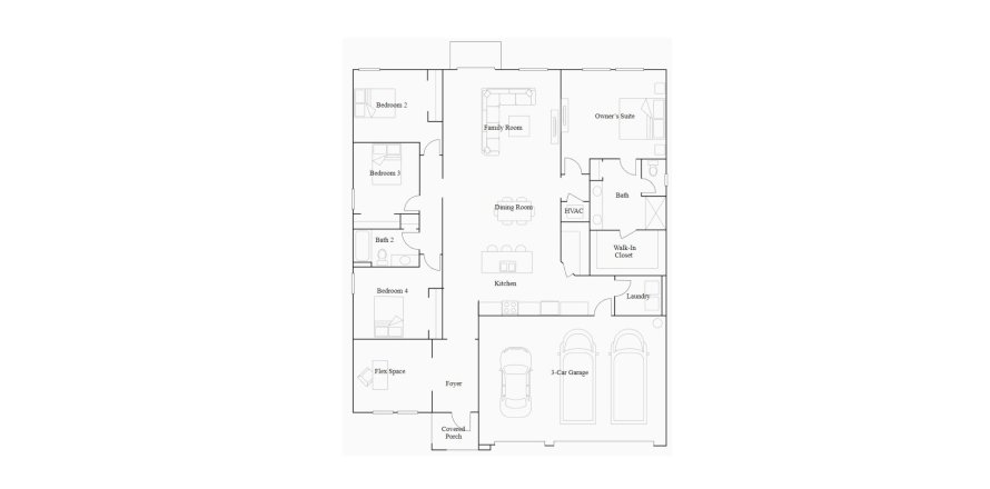 House floor plan «Lincoln Plan», 4 rooms in Wind Meadows South