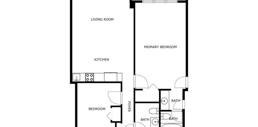 Condominio en Miami Beach, Florida, 2 dormitorios  № 1182492