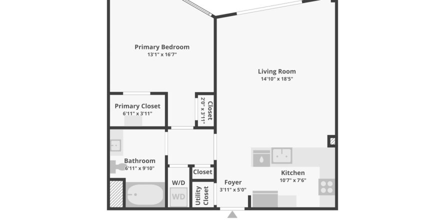 Condo in West Palm Beach, Florida, 1 bedroom  № 1100306