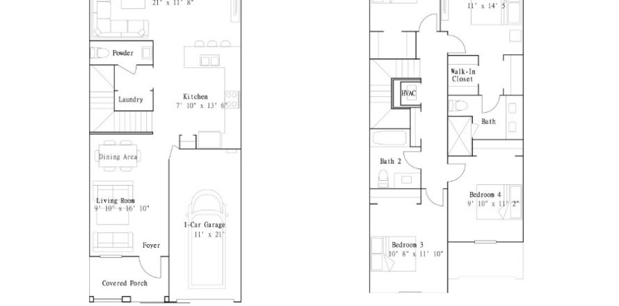 Планировка объекта «Townhouse» 4 спальни в ЖК Azalea Isle