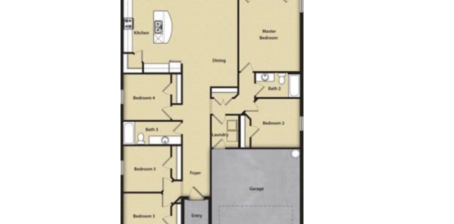 Планировка виллы или дома «House» 5 спален в ЖК Deltona DeLand