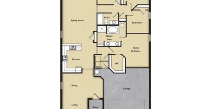 Планировка виллы или дома «House» 4 спальни в ЖК Deltona DeLand