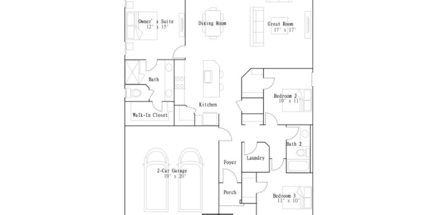 House floor plan «House», 3 bedrooms in Wexford Reserve - Wexford Reserve 50S