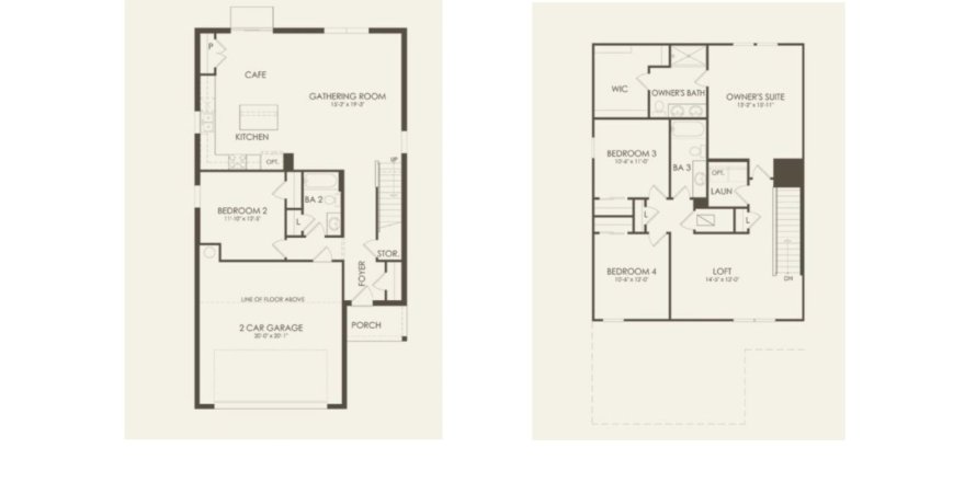 Планировка Виллы или дома «McNair Plan» 4 комнаты в ЖК Redding Pointe