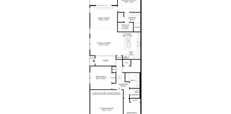 Townhouse floor plan «Townhouse», 3 bedrooms in Edison East - Villa Collection