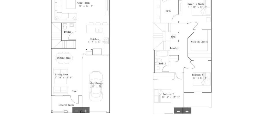 Townhouse floor plan «Townhouse», 3 bedrooms in Azalea Isle