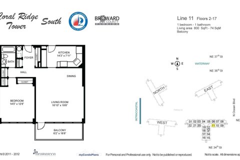 Condominio en venta en Fort Lauderdale, Florida, 1 dormitorio, 74.32 m2 № 1103623 - foto 17