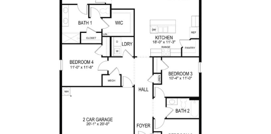 House floor plan «House», 4 bedrooms in Promenade Estates