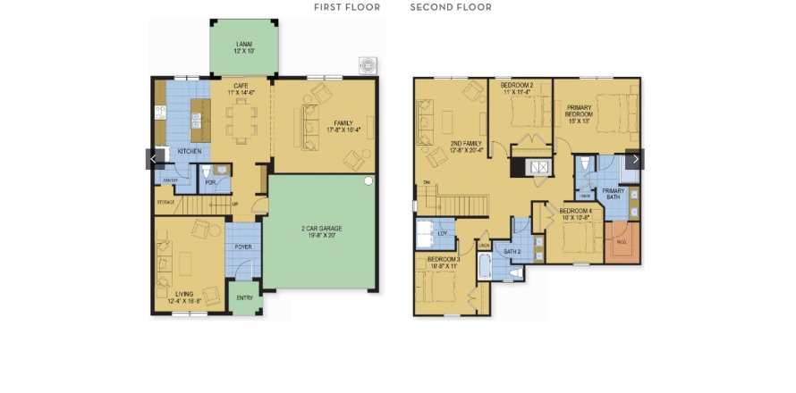 Планировка Виллы или дома «Newcastle» 4 комнаты в ЖК Hammock Reserve