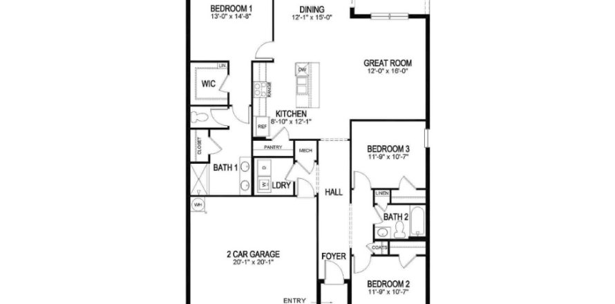 House floor plan «House», 3 bedrooms in Star Farms at Lakewood Ranch - Express Modern