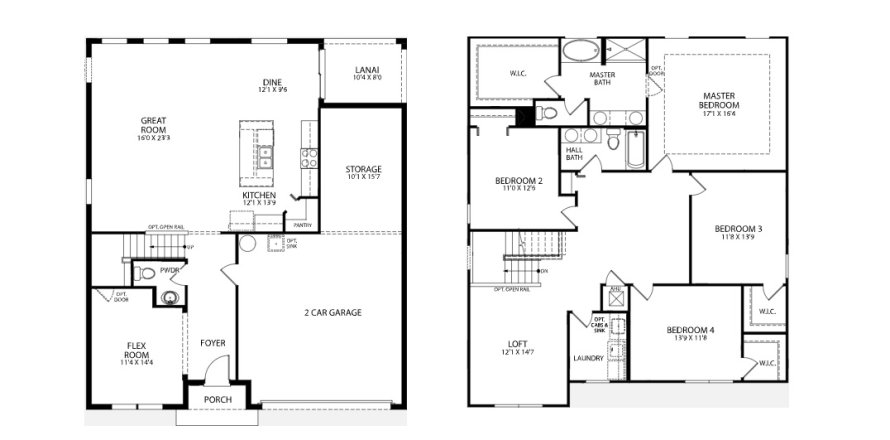 Планировка виллы или дома «House» 4 спальни в ЖК Port Orange Scattered Lot Community