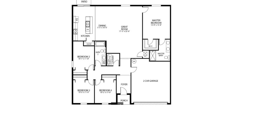 Планировка виллы или дома «House» 4 спальни в ЖК Deland by Maronda Homes