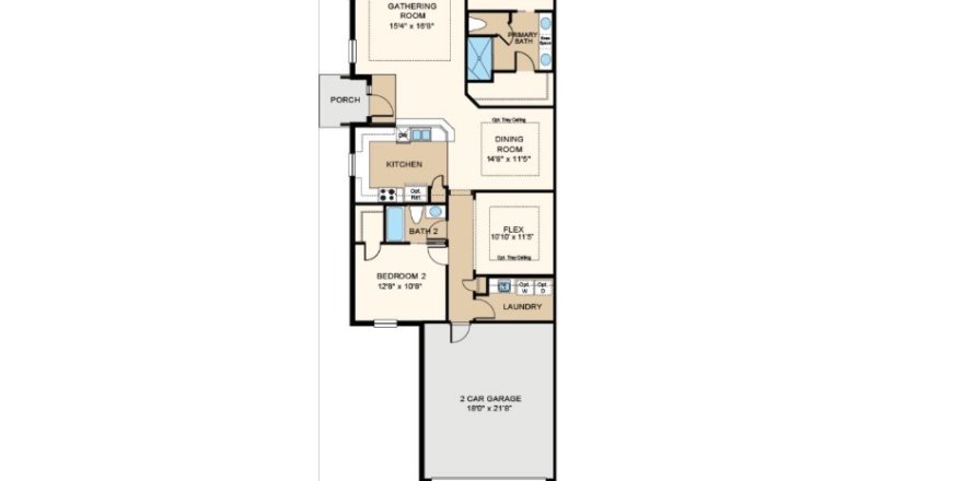 Планировка виллы или дома «House» 2 спальни в ЖК Esplanade at Skye Ranch